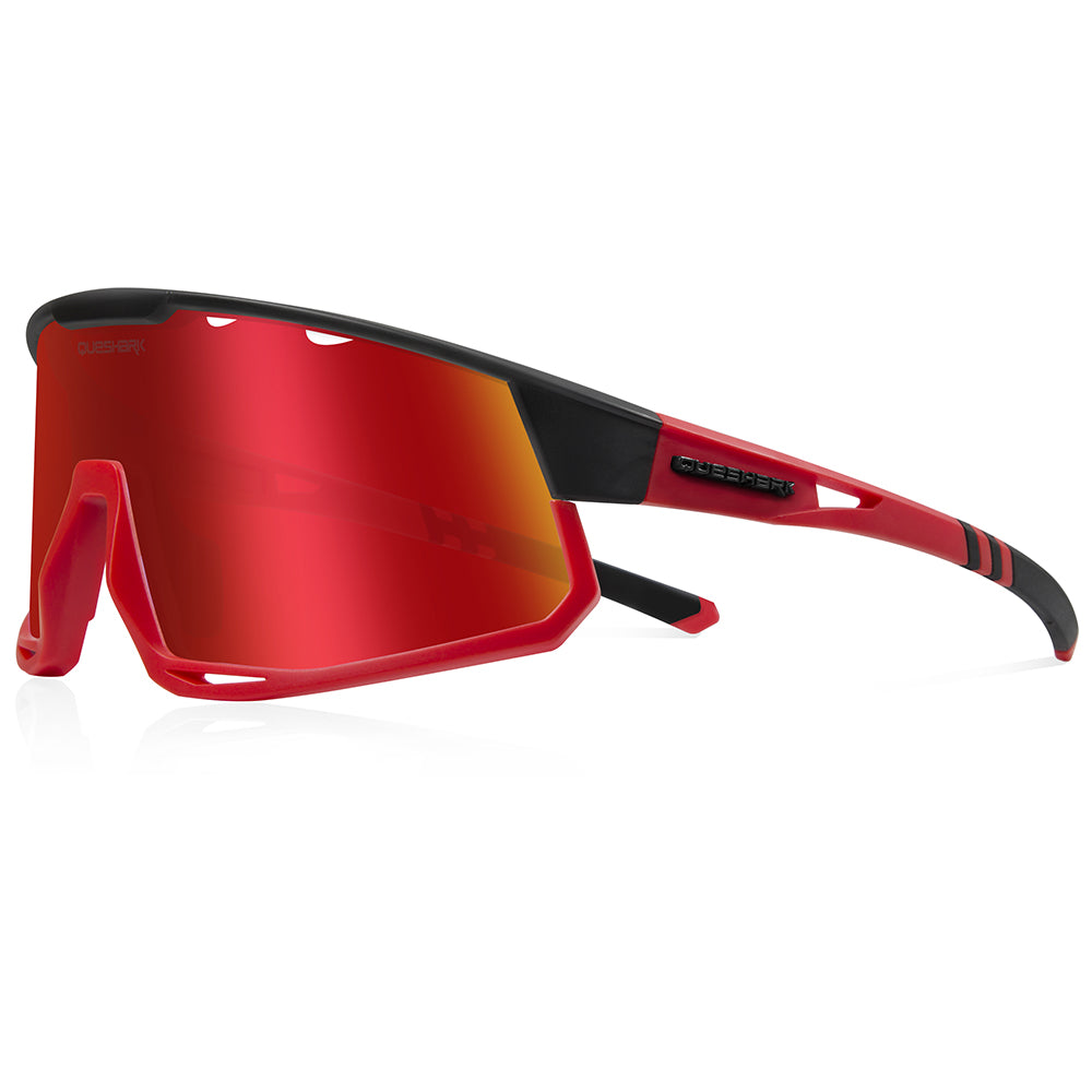 QE56 Red Polarized Sunglasses Cycling Eyewear Men Women Oversized Driv –  QUESHARK