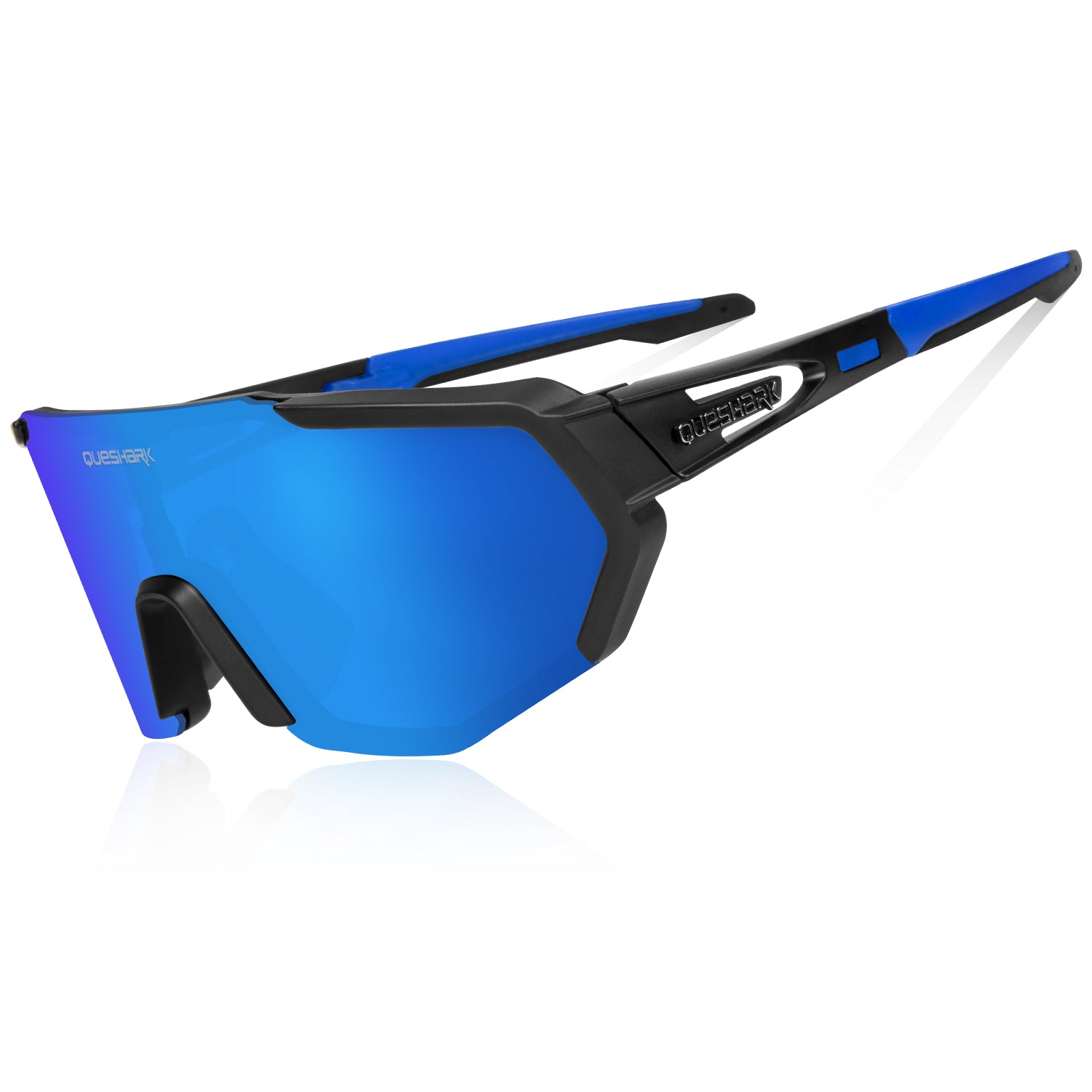 Queshark Polarized Cycling Glasses Men Women Sport Sunglasses with  Replaceable Frame QE52 Black Green – QUESHARK