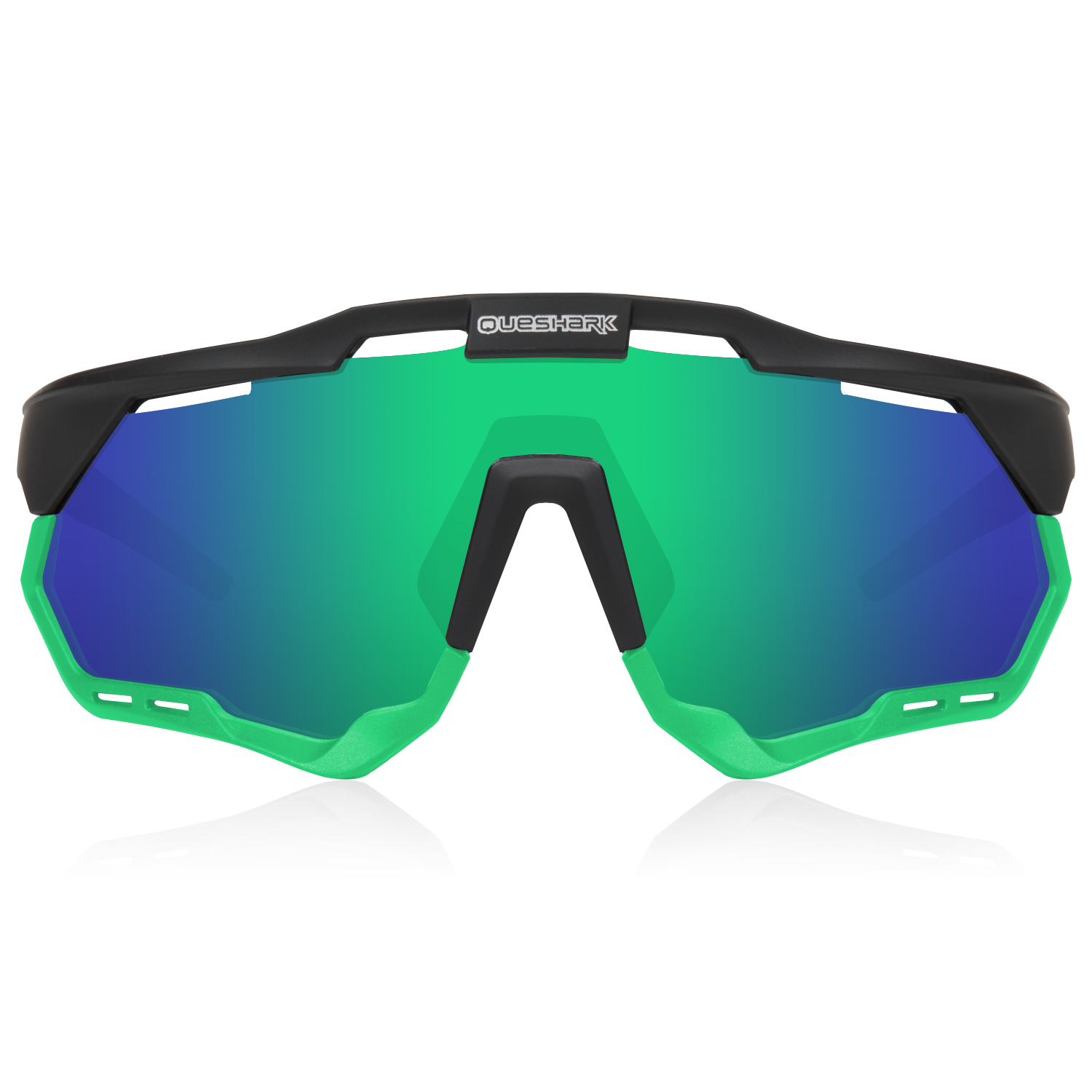 Queshark Polarized Cycling Glasses Men Women Sport Sunglasses with Replaceable  Frame QE52 Black Green – QUESHARK